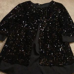 Elegant sequined  2-layer top